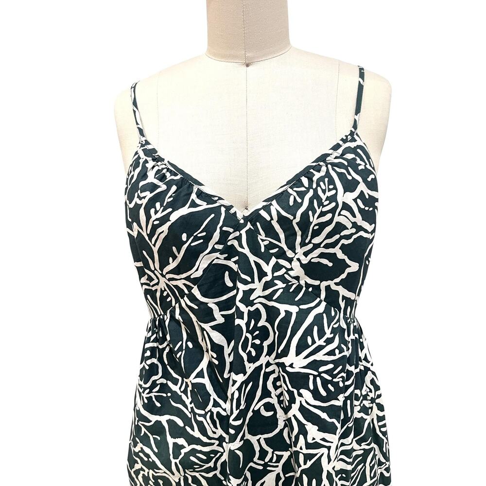 Gap Dress Womens Medium Green White Floral Smocked Cotton Ruffle Sundress - Picture 6 of 10